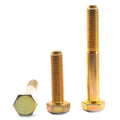 22 x 3 1/2 Grade 5 Hex Cap Screw Medium Carbon Steel Yellow Zinc Plated I72920