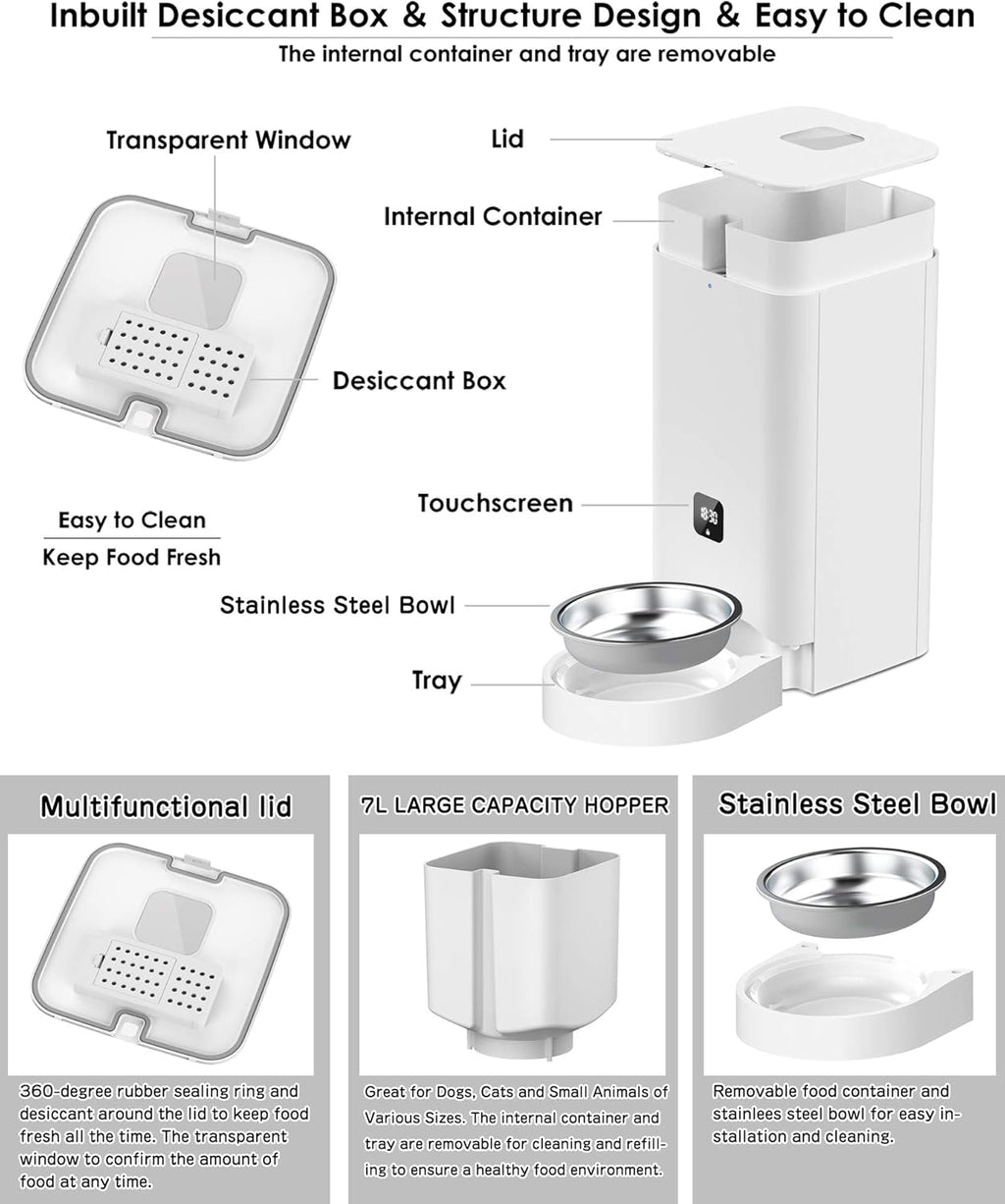 Automatic Cat Feeder with Portion Control, Power Pack of 2 K10586