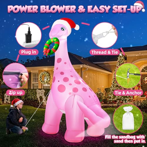 12FT Giant Christmas Inflatables Snowman with 3-Color LED Lights I34415