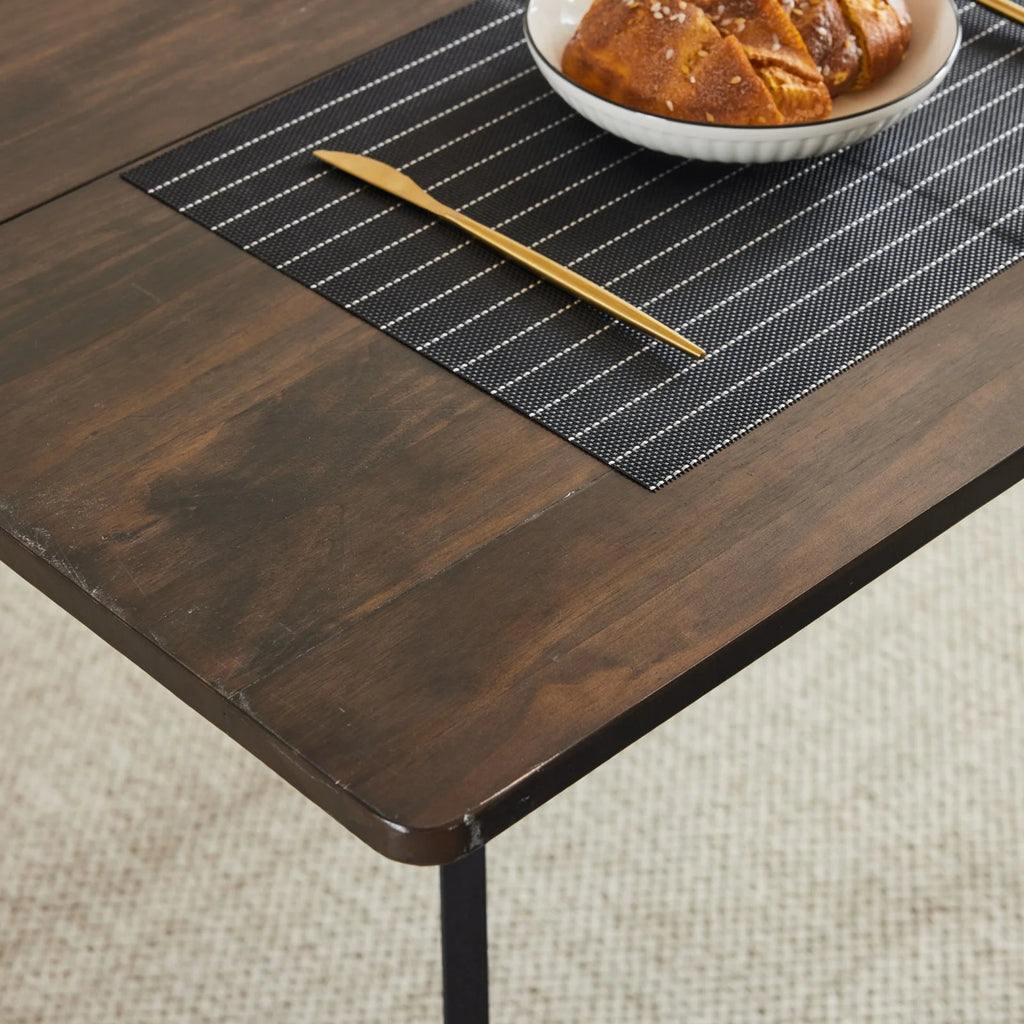 Black Faux Marble Dining Table Set for 6 I636207