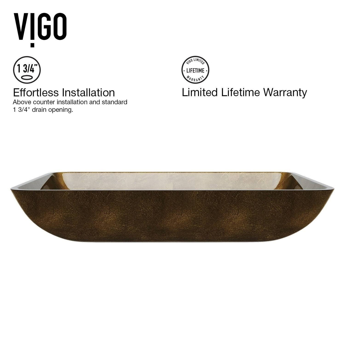 Bronze Rectangular Vessel Bathroom Sink with Faucet K97648