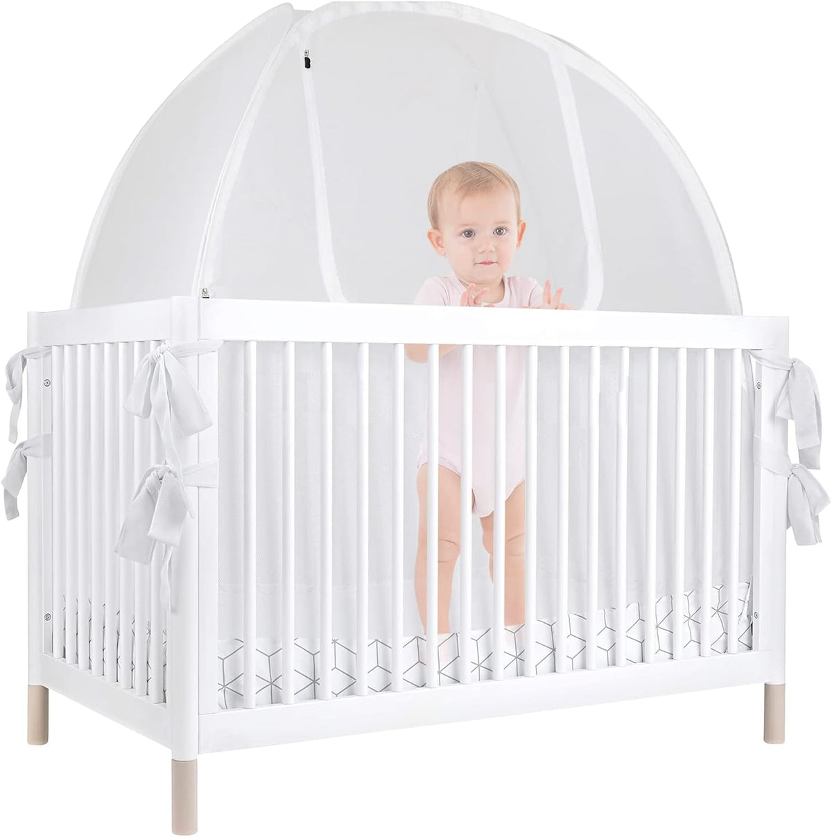 Baby Safety Crib Tent Mosquito Net See Through Mesh Pop-up Canopy Cover G865
