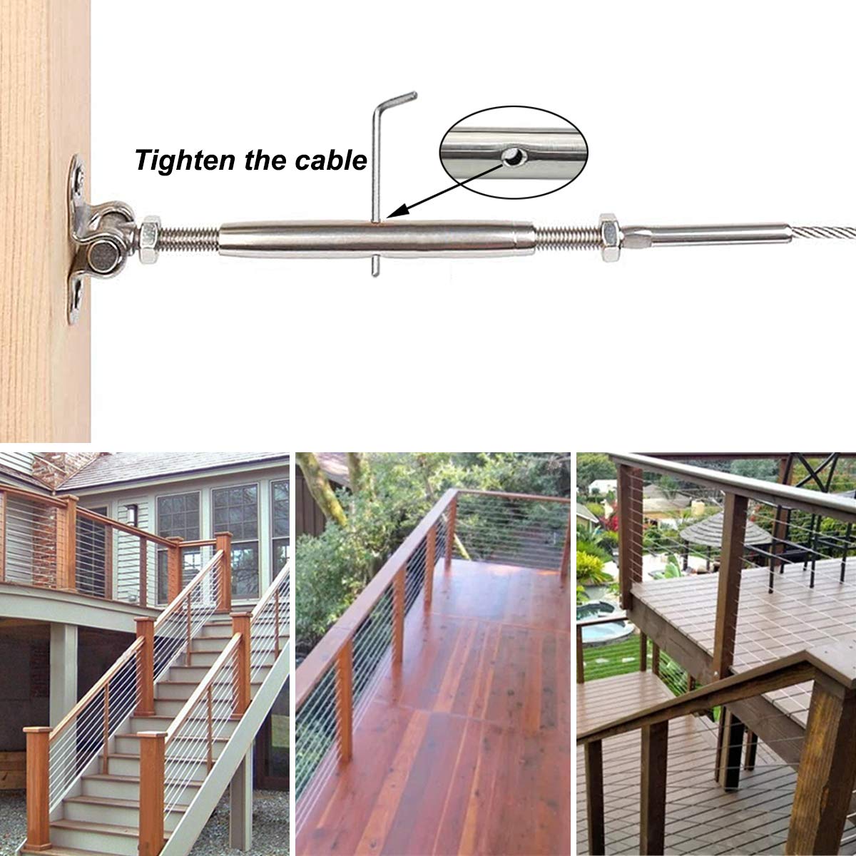 30 Pairs Stainless Steel Cable Railing Kit V818