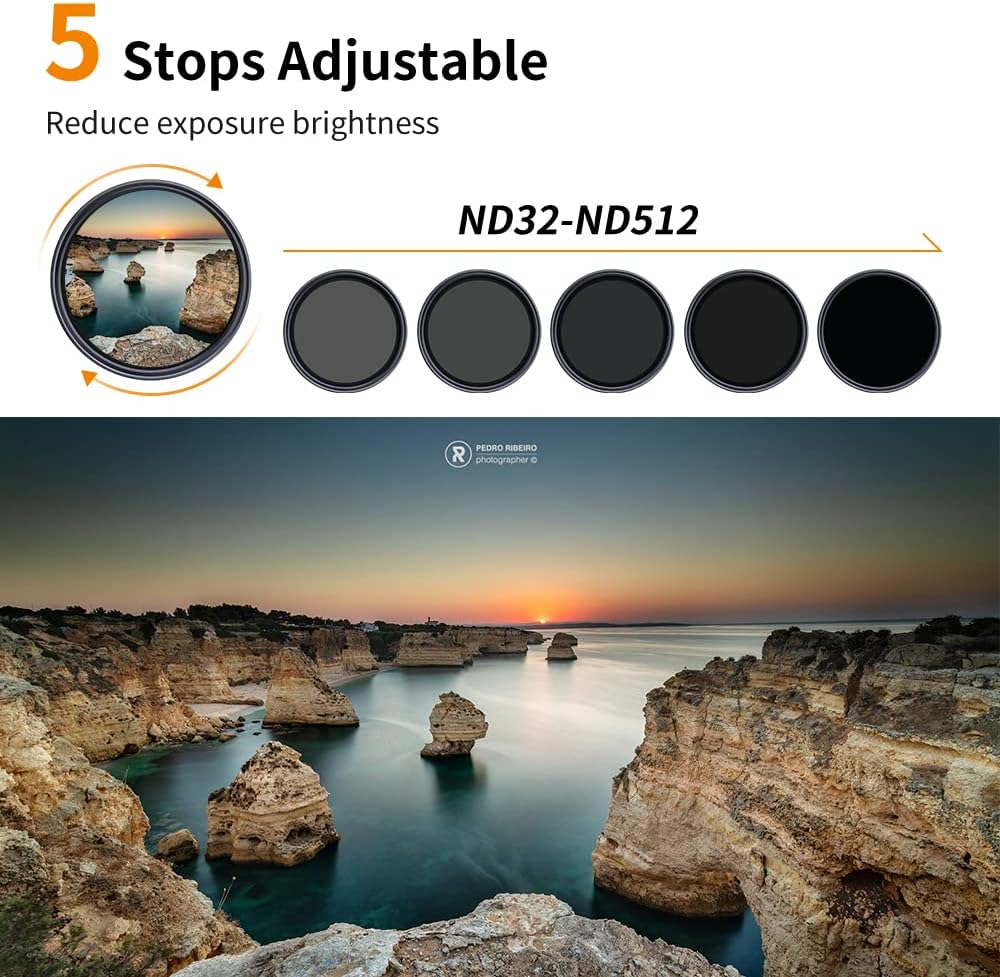 67mm Variable ND Filter ND32-ND512 5-9 Stops Neutral Density Lens Filter H891323