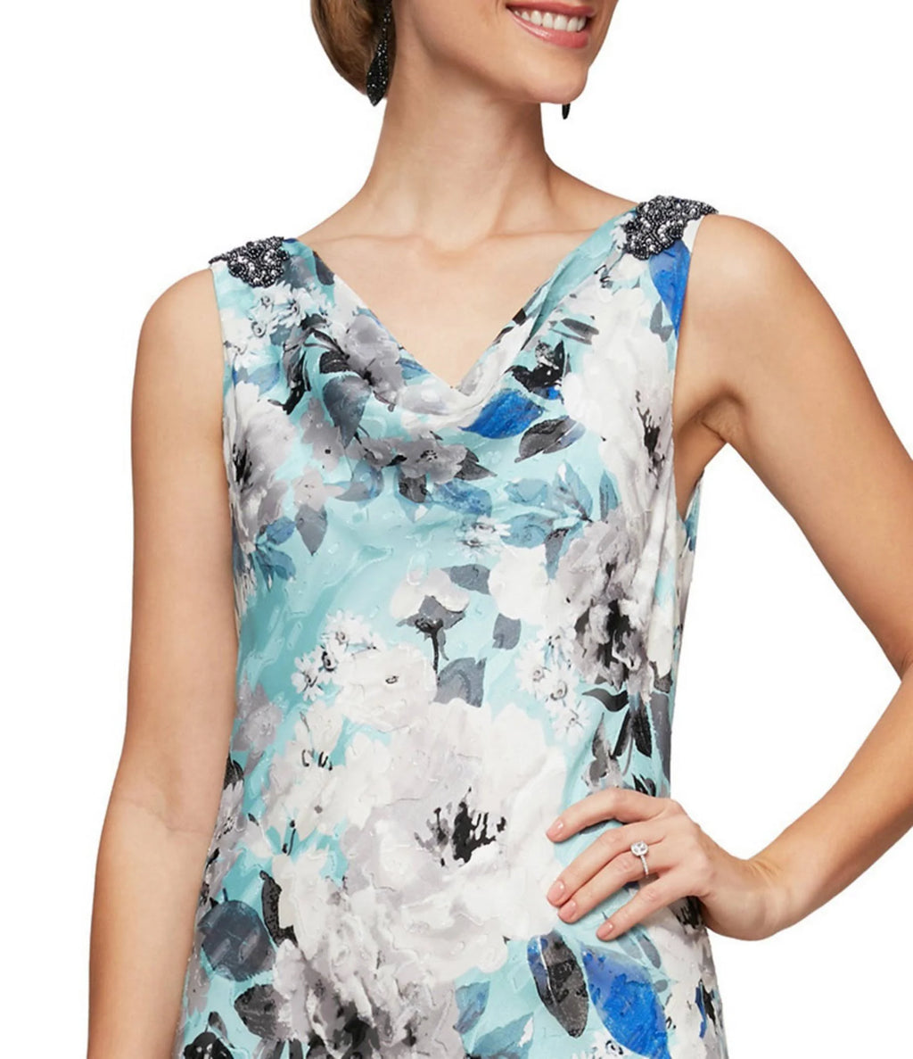 Floral Chiffon Gown Q751906