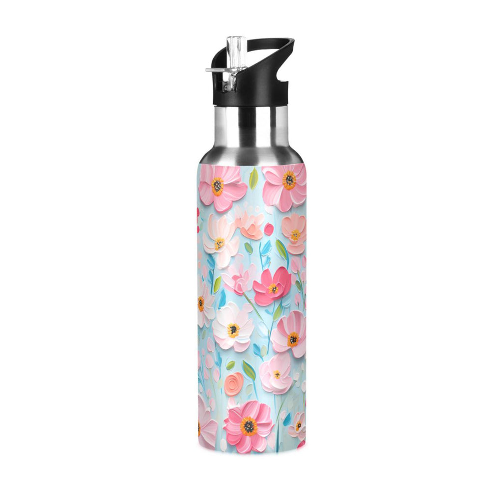 20 oz Insulated Stainless Steel Water Bottle with Straw Lid G9681