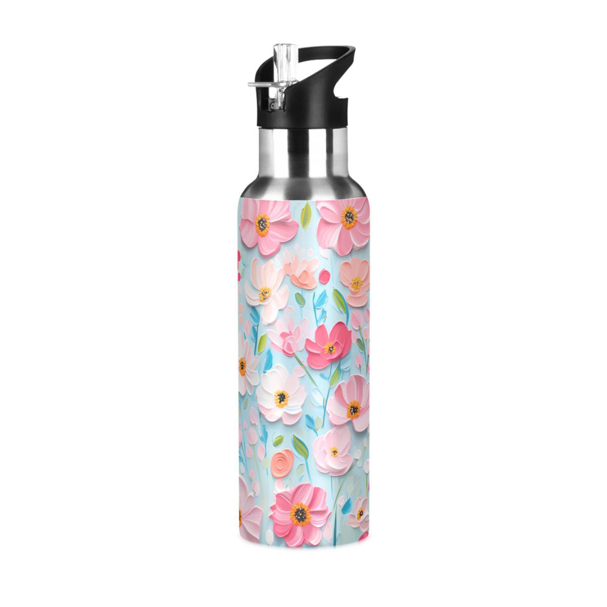 20 oz Insulated Stainless Steel Water Bottle with Straw Lid G9681