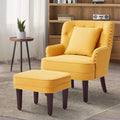 Yellow Upholstered Accent Chair with Ottoman B499
