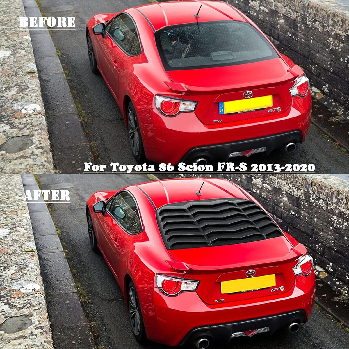 Rear Window Louver ABS Matte Black Windshield Sunshade Cover C97103