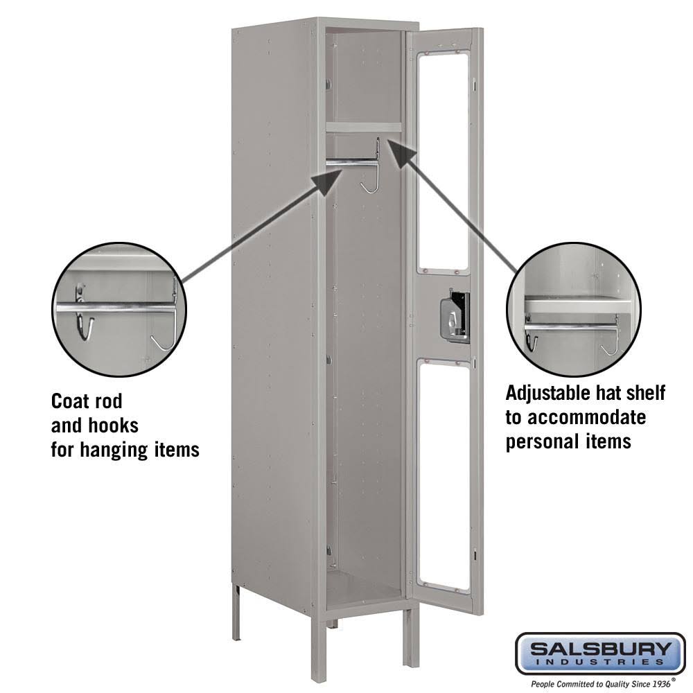 Metal Locker, Single Tier, Gray S5347