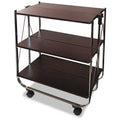 Click-N-Fold Utility Cart, 26 1/2W x 15 3/4d x 31 1/2h, Chrome/Brown J75029