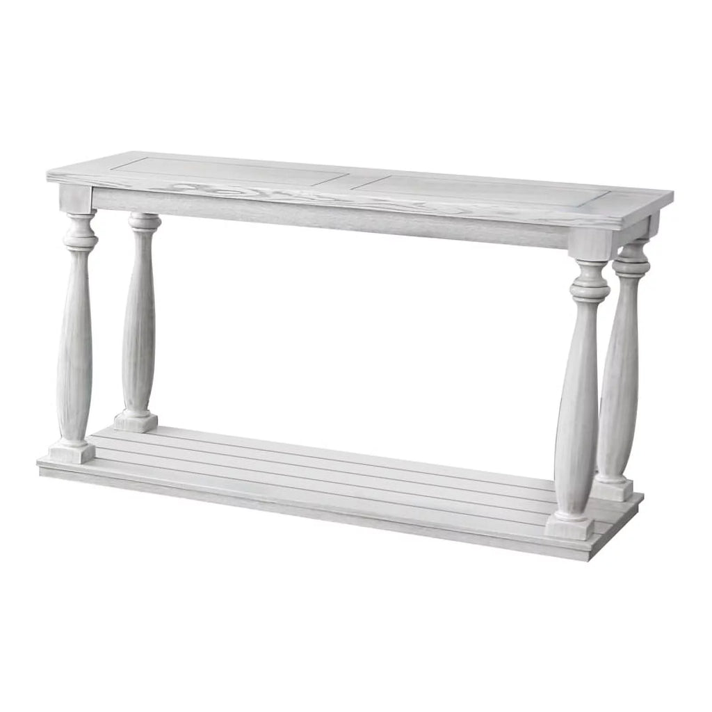 Antique White Wood Open Shelf Sofa Table H526