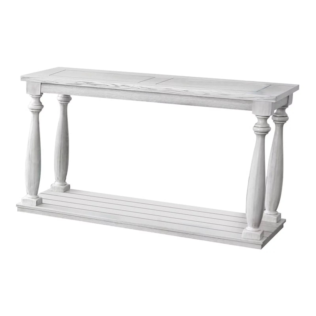 Antique White Wood Open Shelf Sofa Table H526