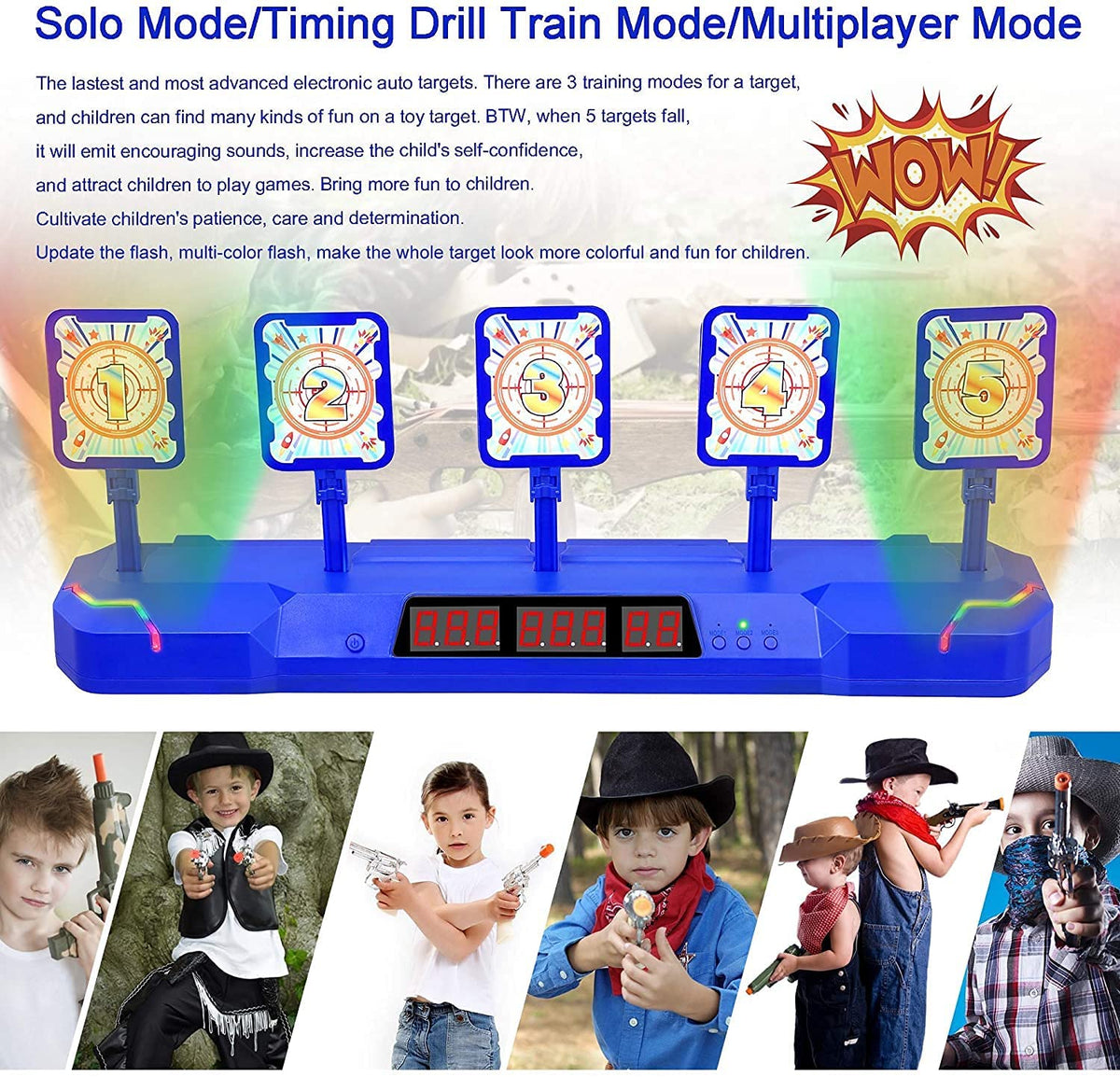 Electronic Scoring Auto Reset Shooting Digital Target for Nerf Guns Toys Q9014