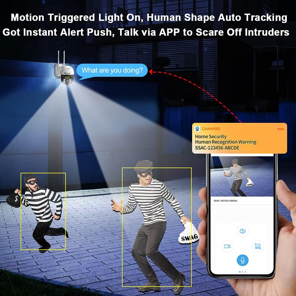 5MP PTZ WiFi IP Security Camera with Color Night Vision N36650
