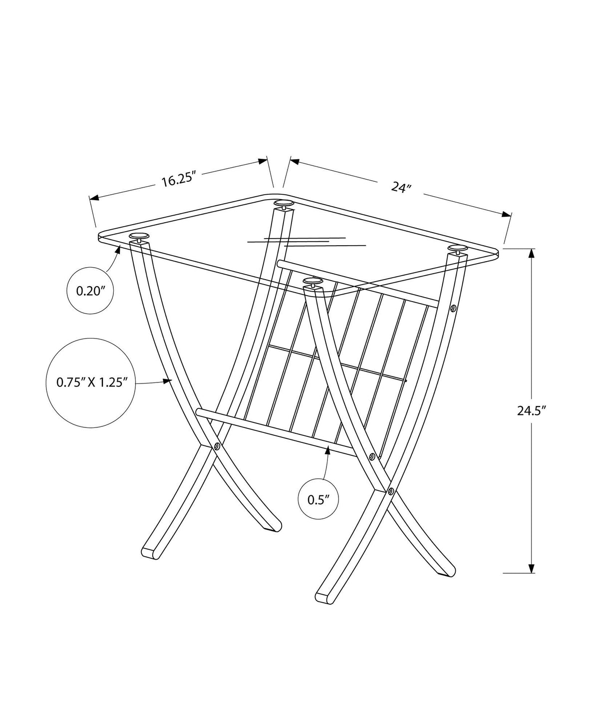 Cappuccino Bentwood Magazine Table with Tempered Glass N38168