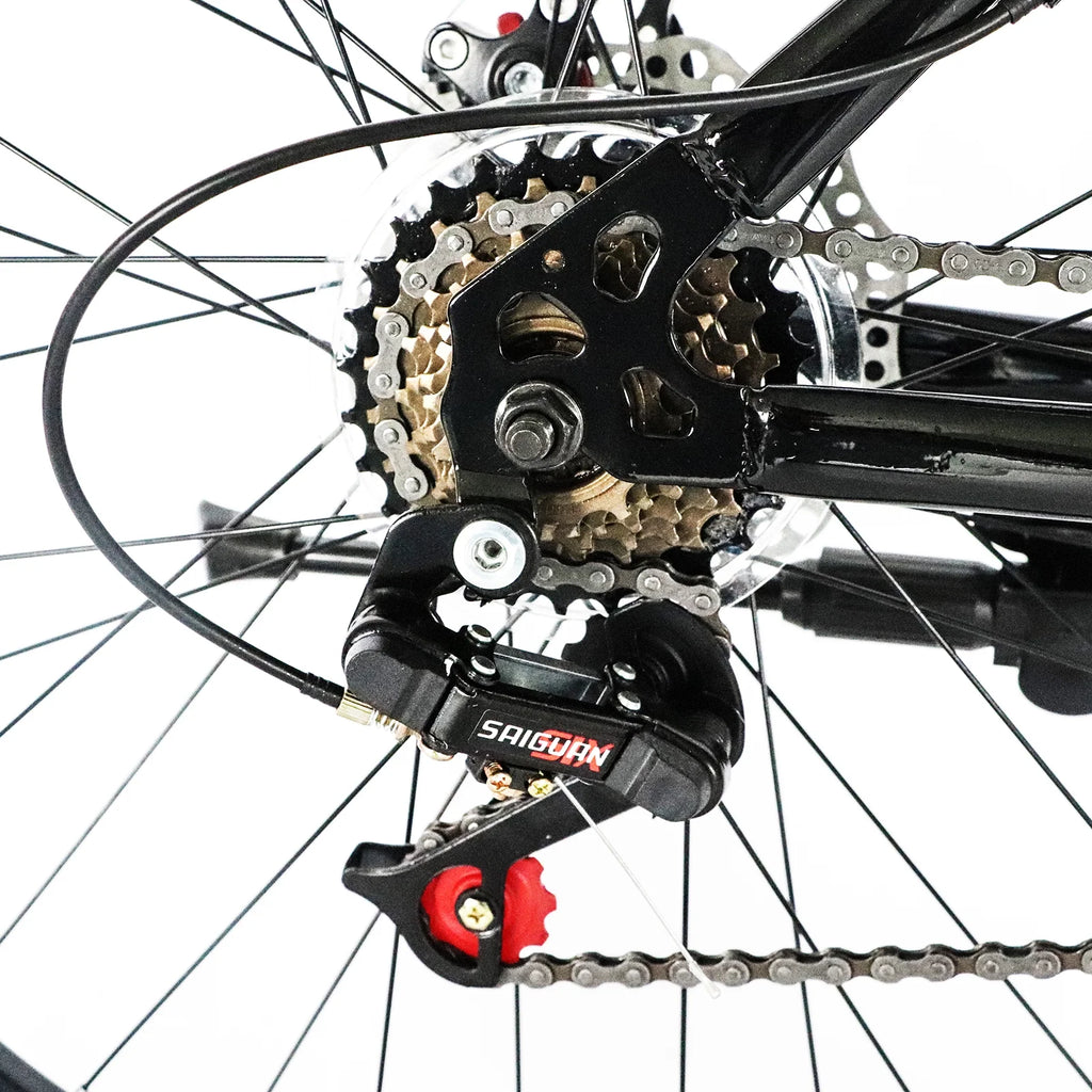 21 Speed 26" Wheel Steel Frame Mountain Bike, Black/Red D752448