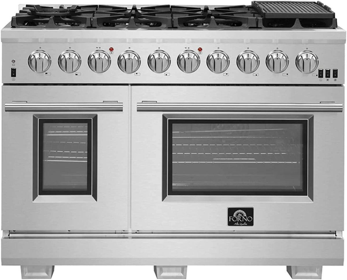 48-inch 8-Gas Burner Freestanding Range with Dual Oven in Stainless Steel C357455