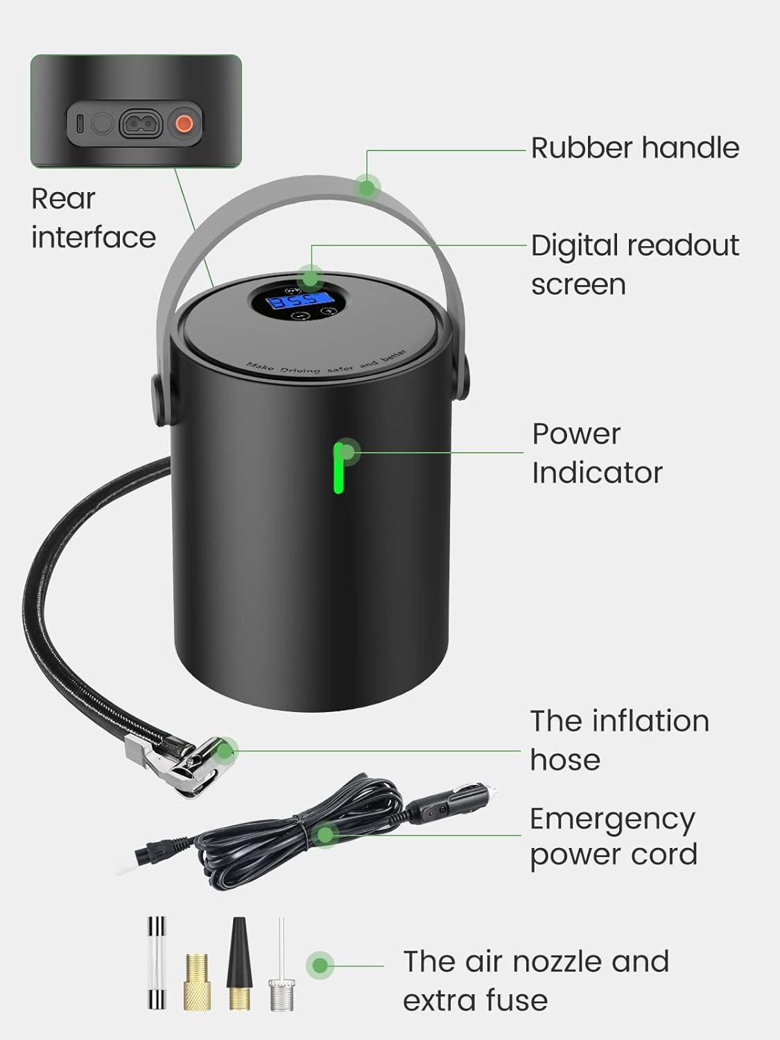 Portable Cordless Electric Air Compressor Tire Inflator X6619