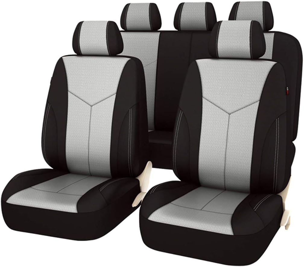 11PCS PU Leather Universal Seat Covers Set (Dark Gray) L667