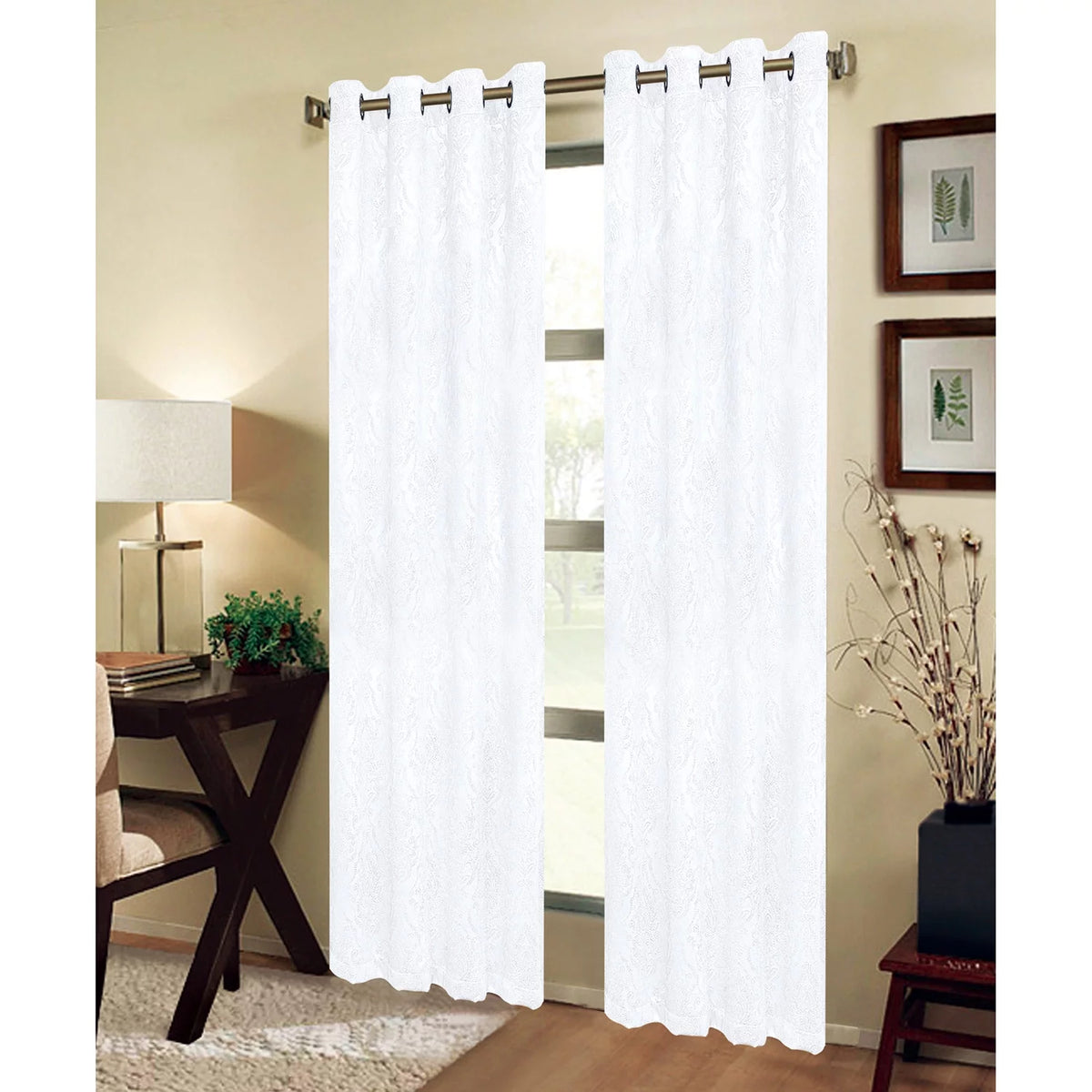 White 54x84 Inches Grommet Window Panel L733