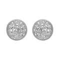 1.85 CTW Natural Diamond Polki Round Stud Earrings 925 Sterling Silver Platinum Plated S655922