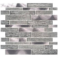 11.73 in. x 11.61 in. x 8mm Glass Metal Mesh-Mounted Mosaic Tile T18633