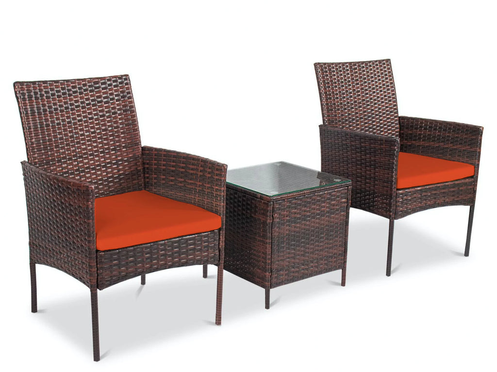 3 Piece Rattan Outdoor Furniture Set J983477
