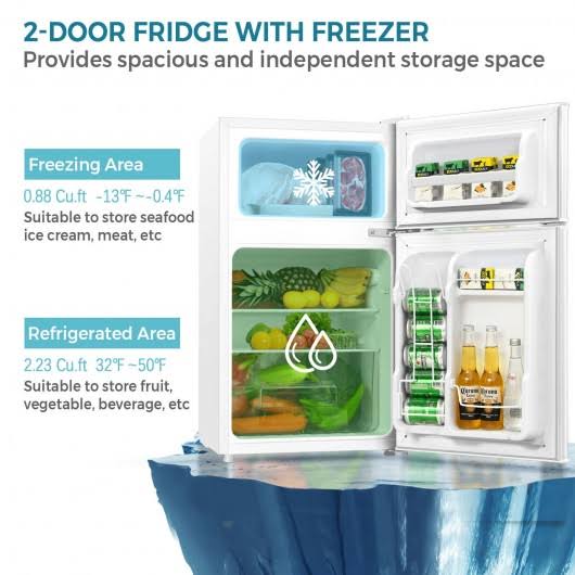 White Compact Refrigerator with Freezer S228052