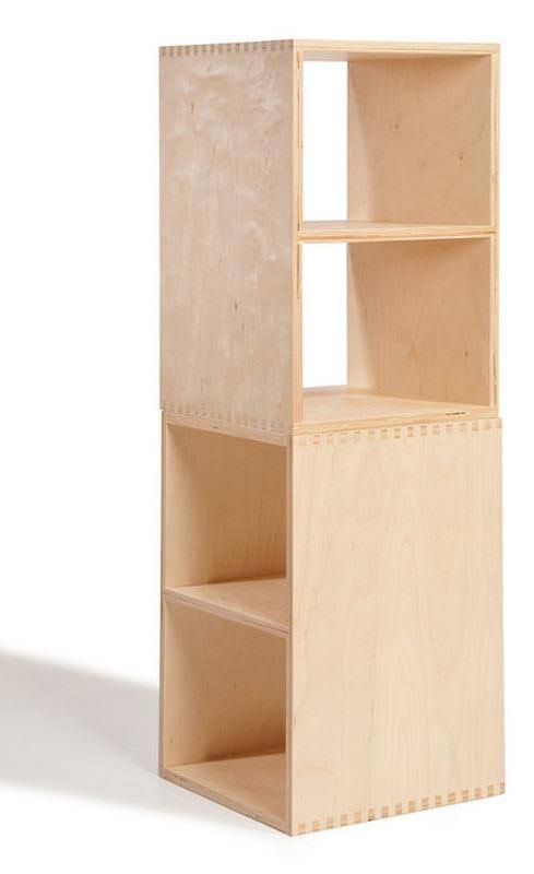 Walnut Cube Unit Bookcase U3110