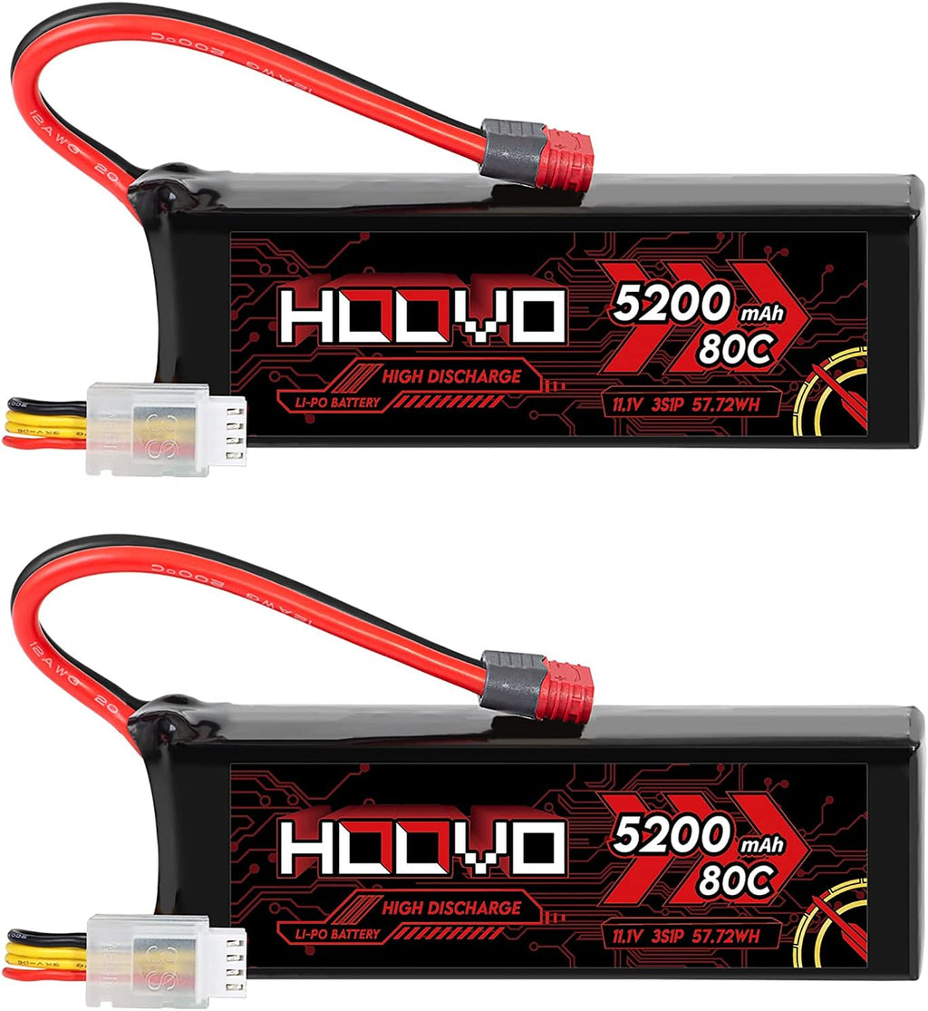 3S 11.1V 80C 5200mAh LiPo Battery with Deans T Plug 2 Packs Q85812