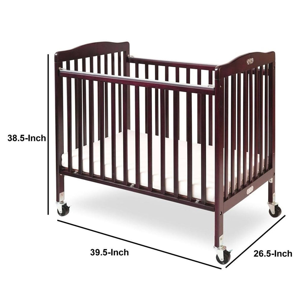 Foldable Wooden Crib with Caster D383560
