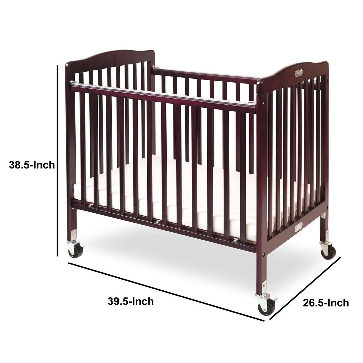 Foldable Wooden Crib with Caster D383560