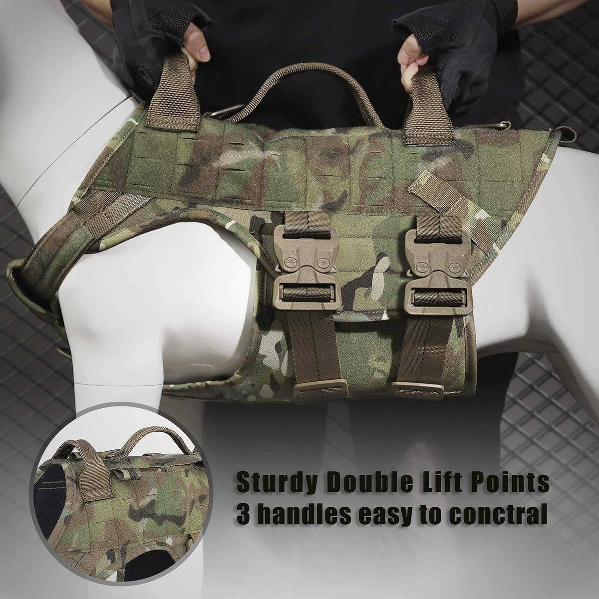 Adjustable Padded Tactical Dog Harness R941497