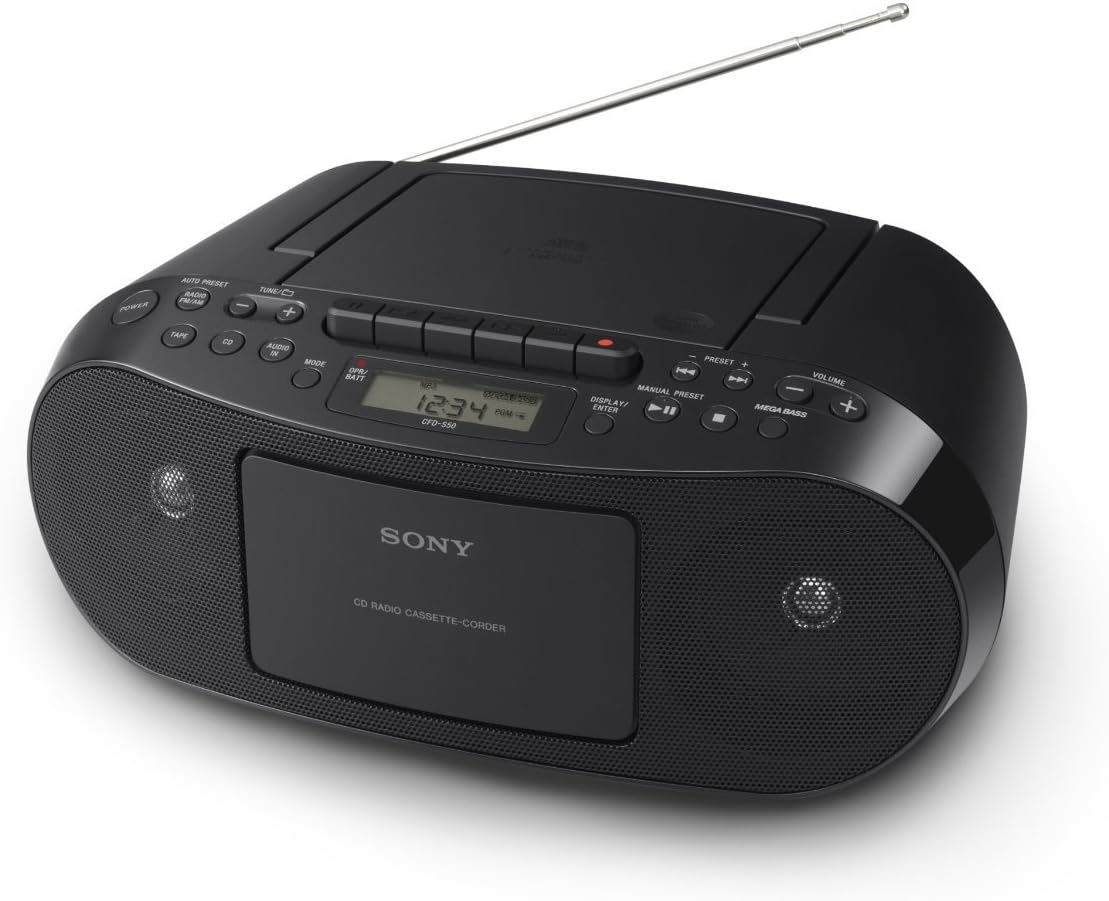 Portable CD Cassette AM/FM Radio Boombox D746