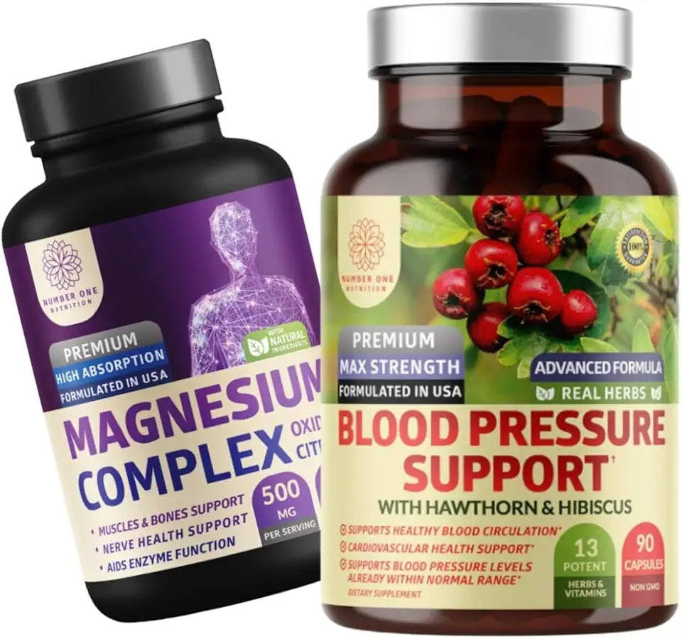 Blood Pressure Support with Hawthorn and Hibiscus and Magnesium Complex 2 Pack M716970