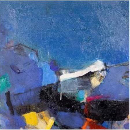 Blue Oil Painting on Canvas D220
