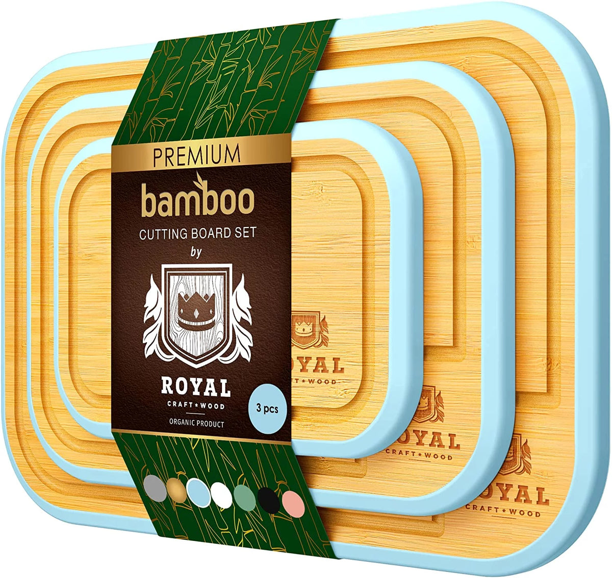 Bamboo Cutting Board with Juice Groove 3-Piece Set W31676