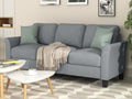 Gray Linen 3-Seat Sofa D420