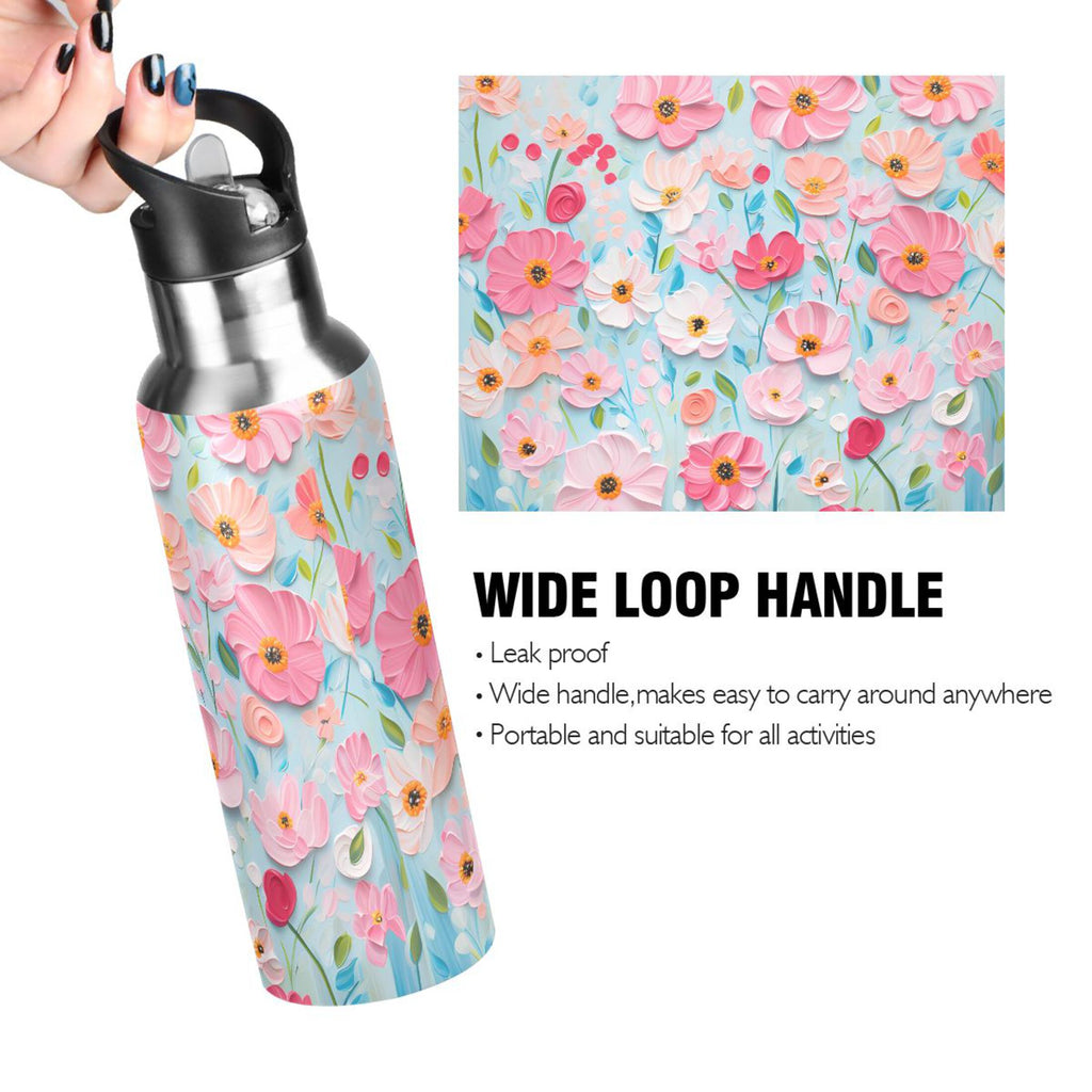 20 oz Insulated Stainless Steel Water Bottle with Straw Lid G9681