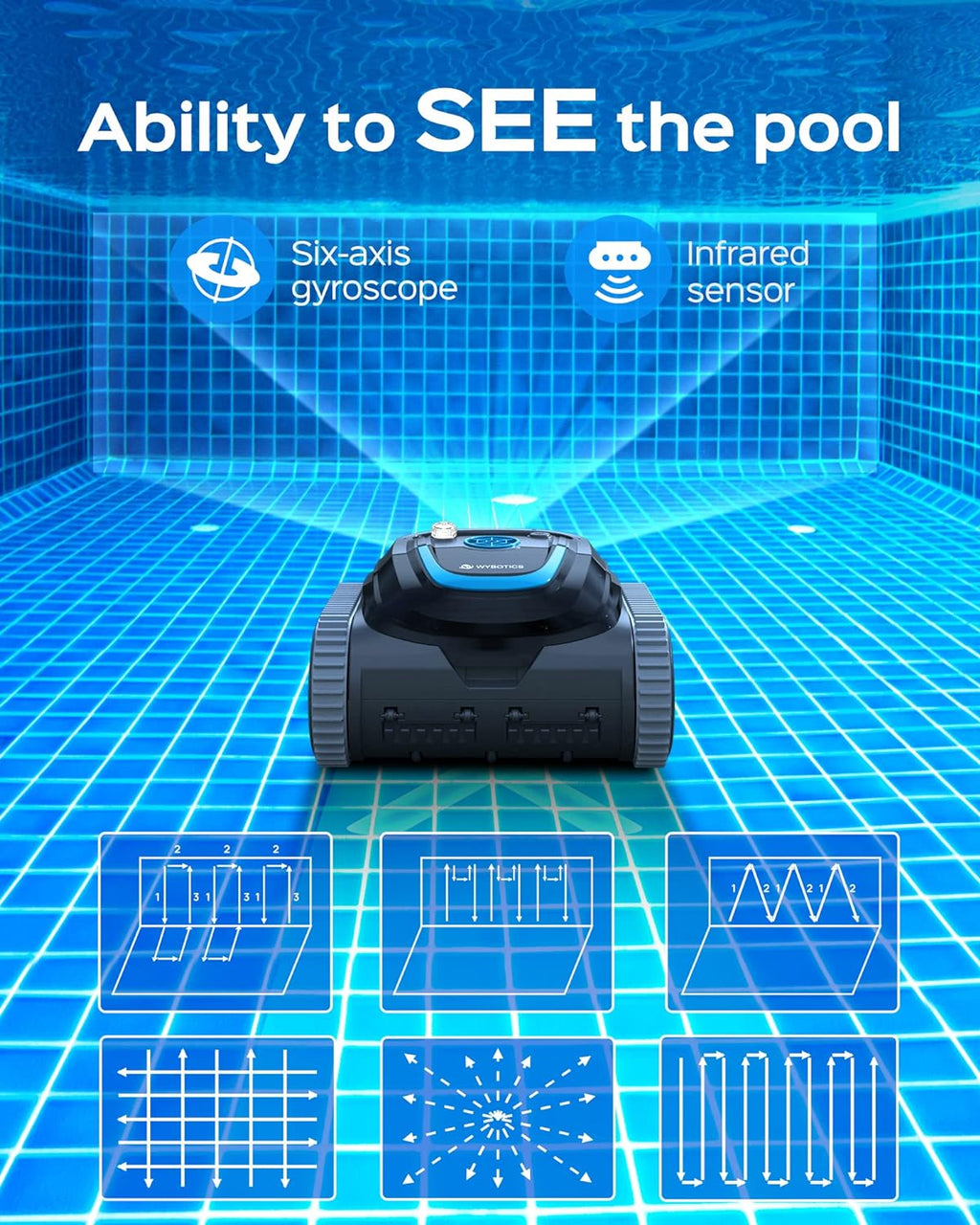Cordless Robotic Pool Cleaner with Smart Mapping O154003