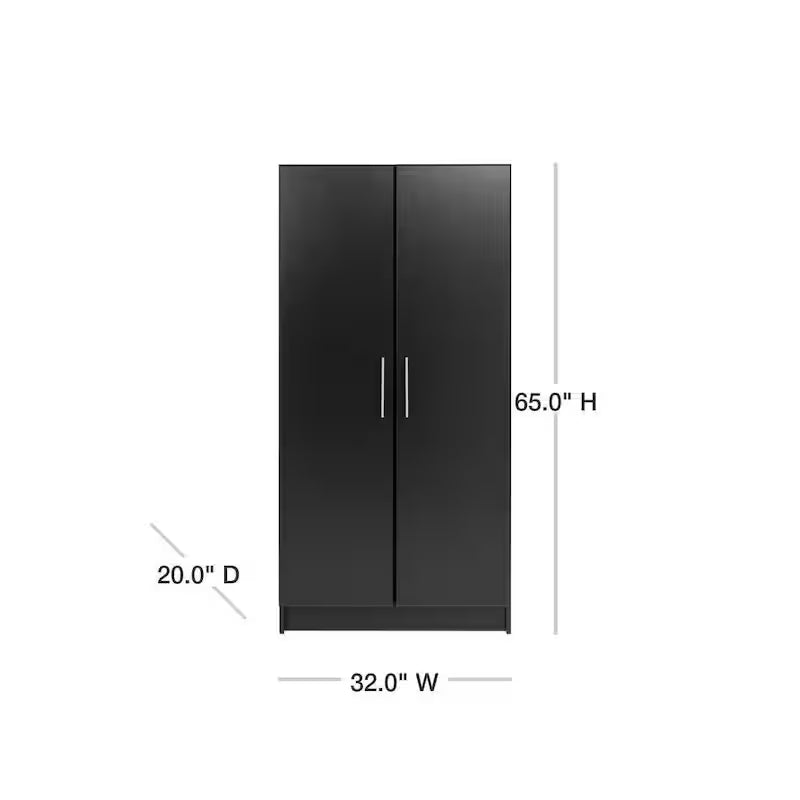 Black Wood Freestanding Garage Cabinet D517