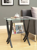 Cappuccino Bentwood Magazine Table with Tempered Glass N38168