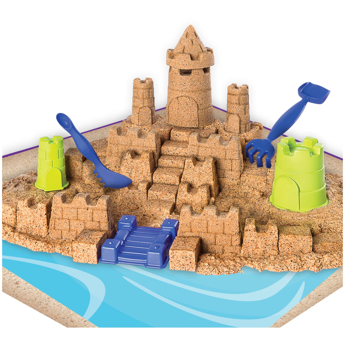 3lbs Beach Sand Playset with Molds and Tools O7490