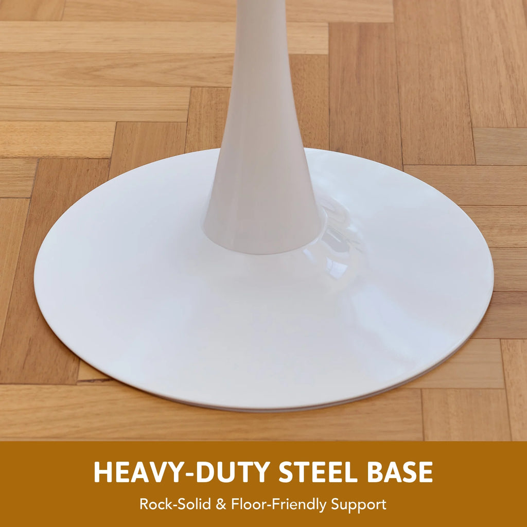 Round Dining Table 32" White Steel Pedestal T70485