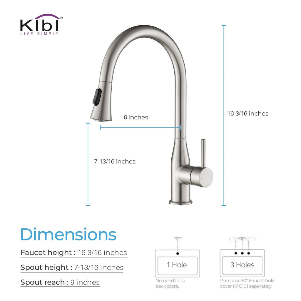 Chrome Pull Out Single Level Kitchen Faucet with Sprayer and Soap Dispenser X481