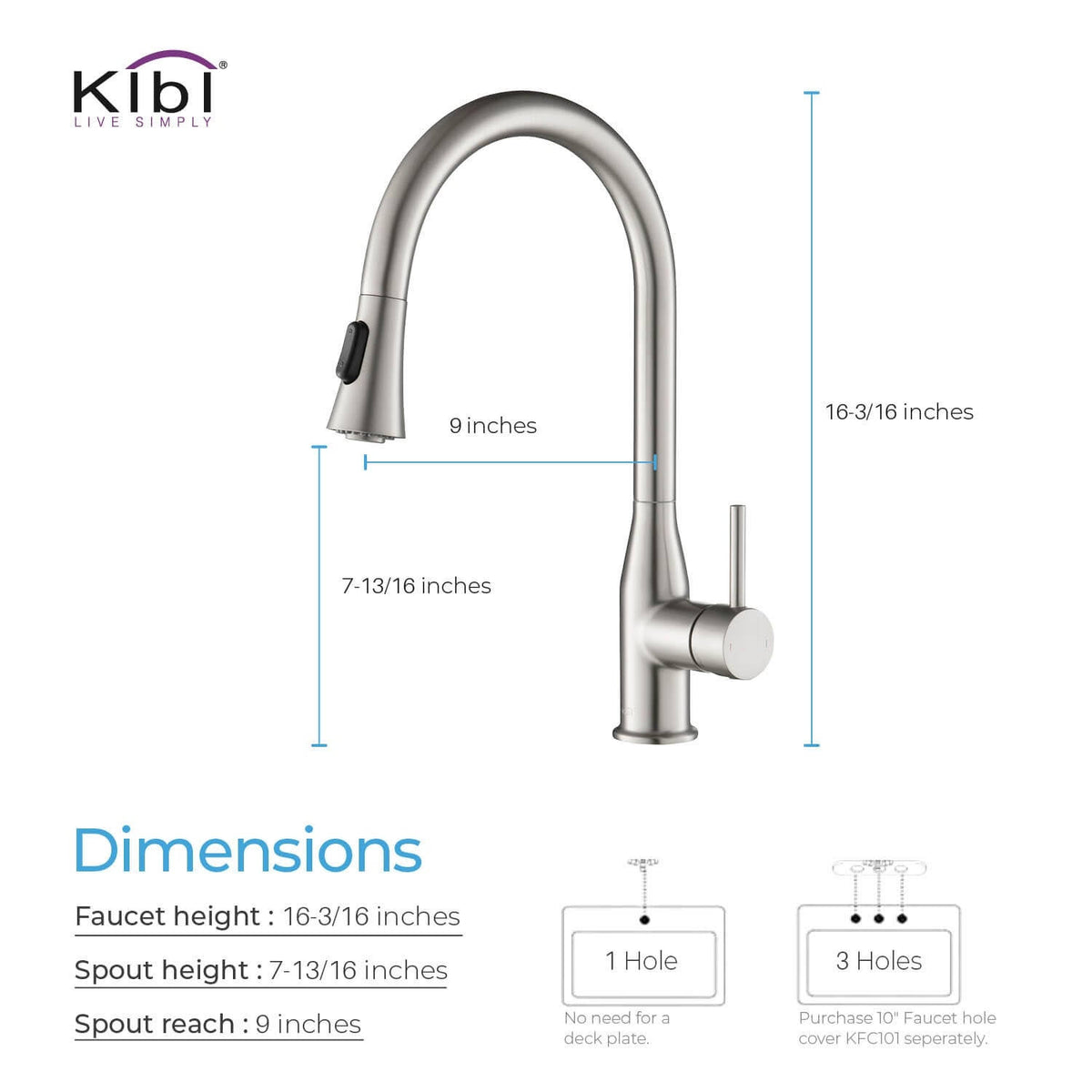 Chrome Pull Out Single Level Kitchen Faucet with Sprayer and Soap Dispenser X481