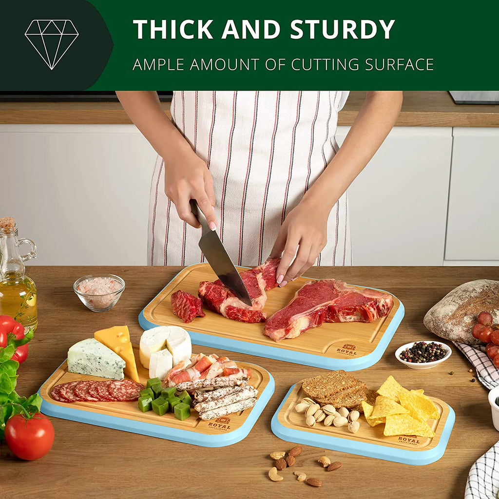 Bamboo Cutting Board with Juice Groove 3-Piece Set W31676