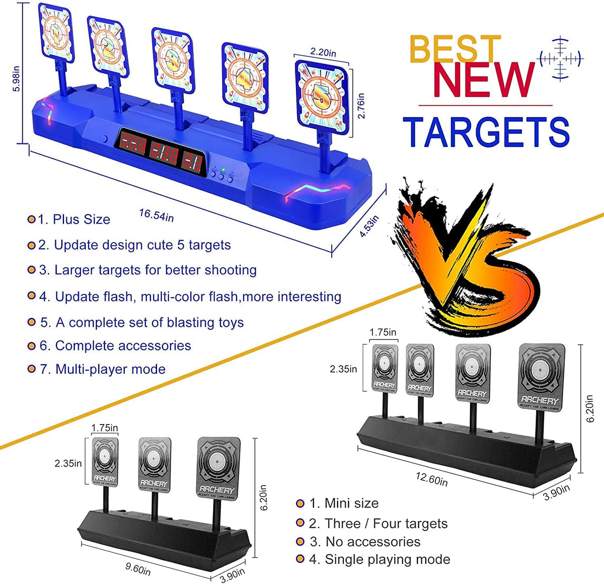 Electronic Scoring Auto Reset Shooting Digital Target for Nerf Guns Toys Q9014