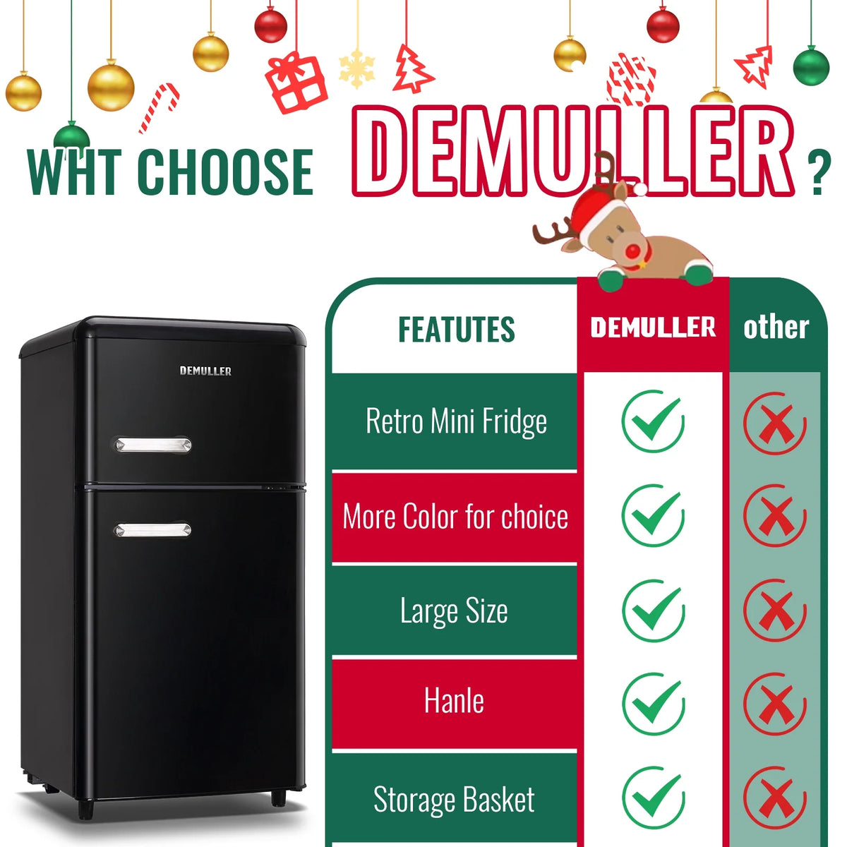 3.5 Cu.ft Dual Door Small Refrigerator with Freezer J2349
